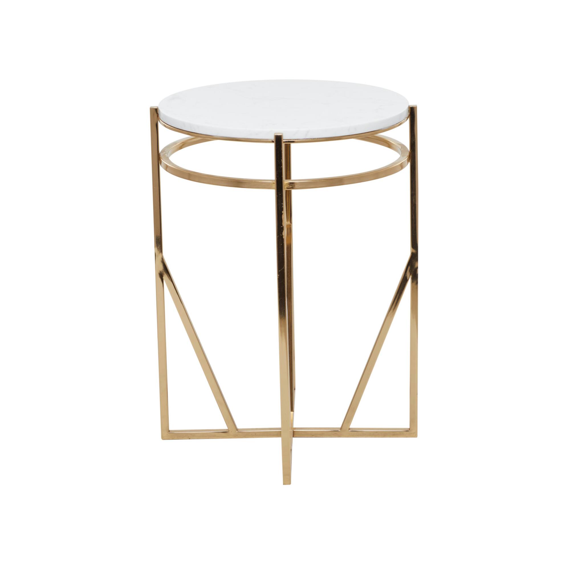 21" Gold Iron Contemporary Accent Table
